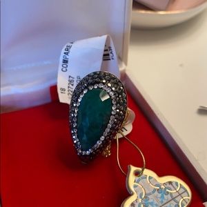 New with tag Talya Design ring green natural stone